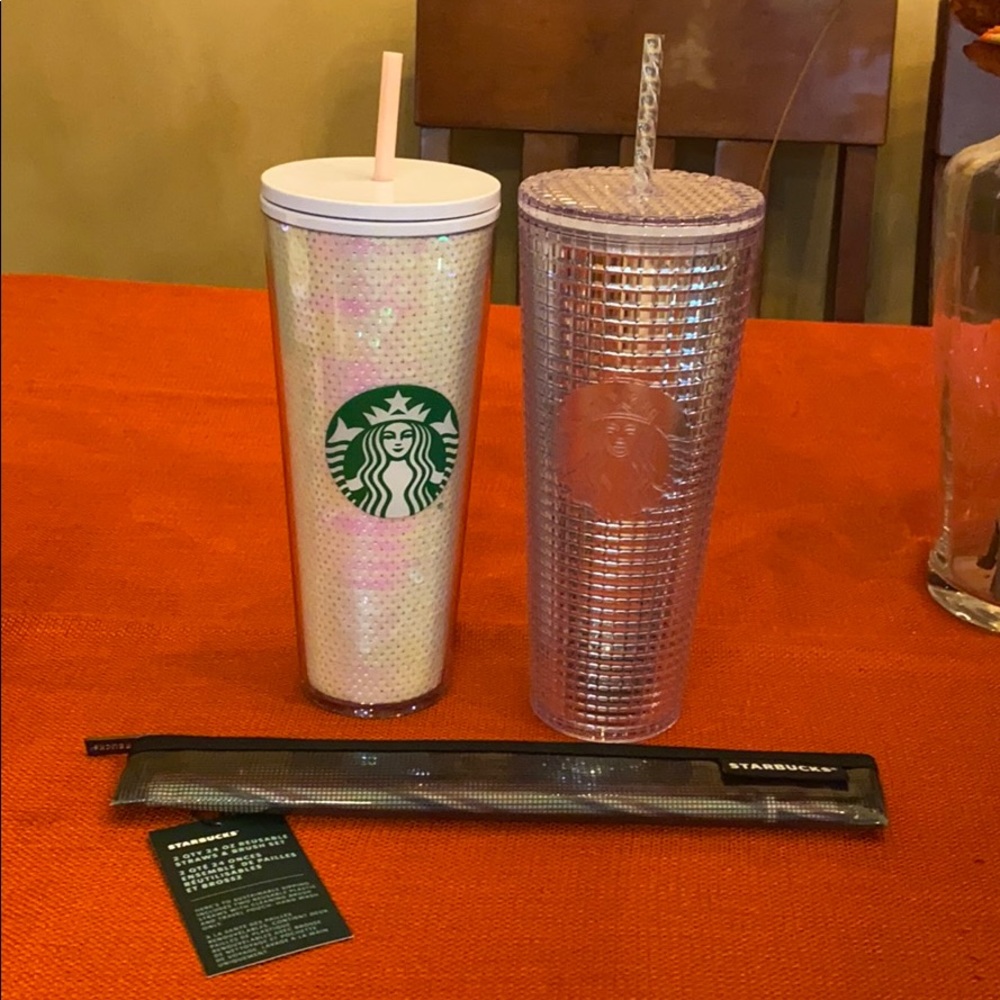 Starbucks Holiday 2020 Disco Sequin Straw bundle